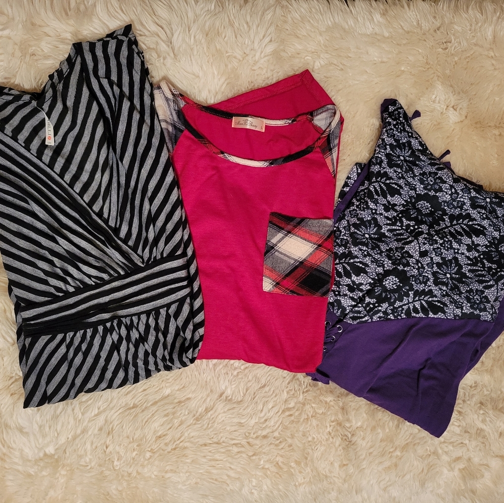 Lot of 3 long sleeve dresses, size L